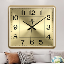 Seven Neptune airwaves clock smart clock hanging clock Living room clock hanging table Home clock Light Extravagant type positive rectangle