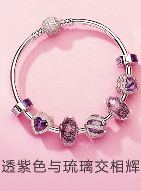 紫色925银手链女韩版时尚送闺蜜