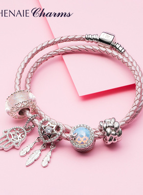 潘家同款情侣款925银皮绳简约款