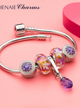 紫色茉莉花手链女925简约个性