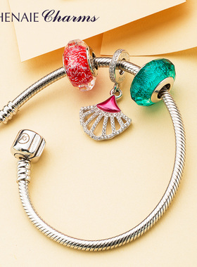 扇形athenaie贝尔925银串饰珐琅