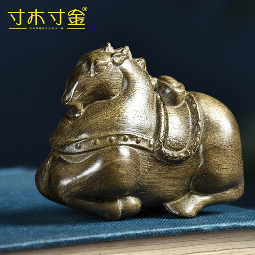 阴沉金丝楠木雕刻手把件紫檀富甲天下一鸣惊人唐马生肖马手玩吊坠 - 图1