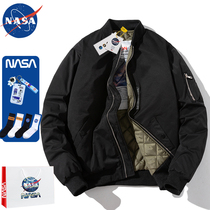 NASA Spring Autumn Winter Ins Surge Signs Baseball Cotton Suit Men And Women Lovers ma1 Pilot Jacket Cotton Coat Jacket