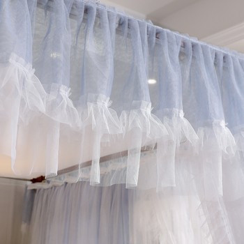 Romantic fairy~U-shaped guide rail mosquito net curtain encrypted thickened curtain anti-mosquito palace floor-standing princess style ຕຽງນອນ 1.8m