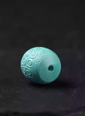 湖北绿松石桶珠回纹珠老型高瓷单珠精工金刚星月猴头手串配饰隔珠