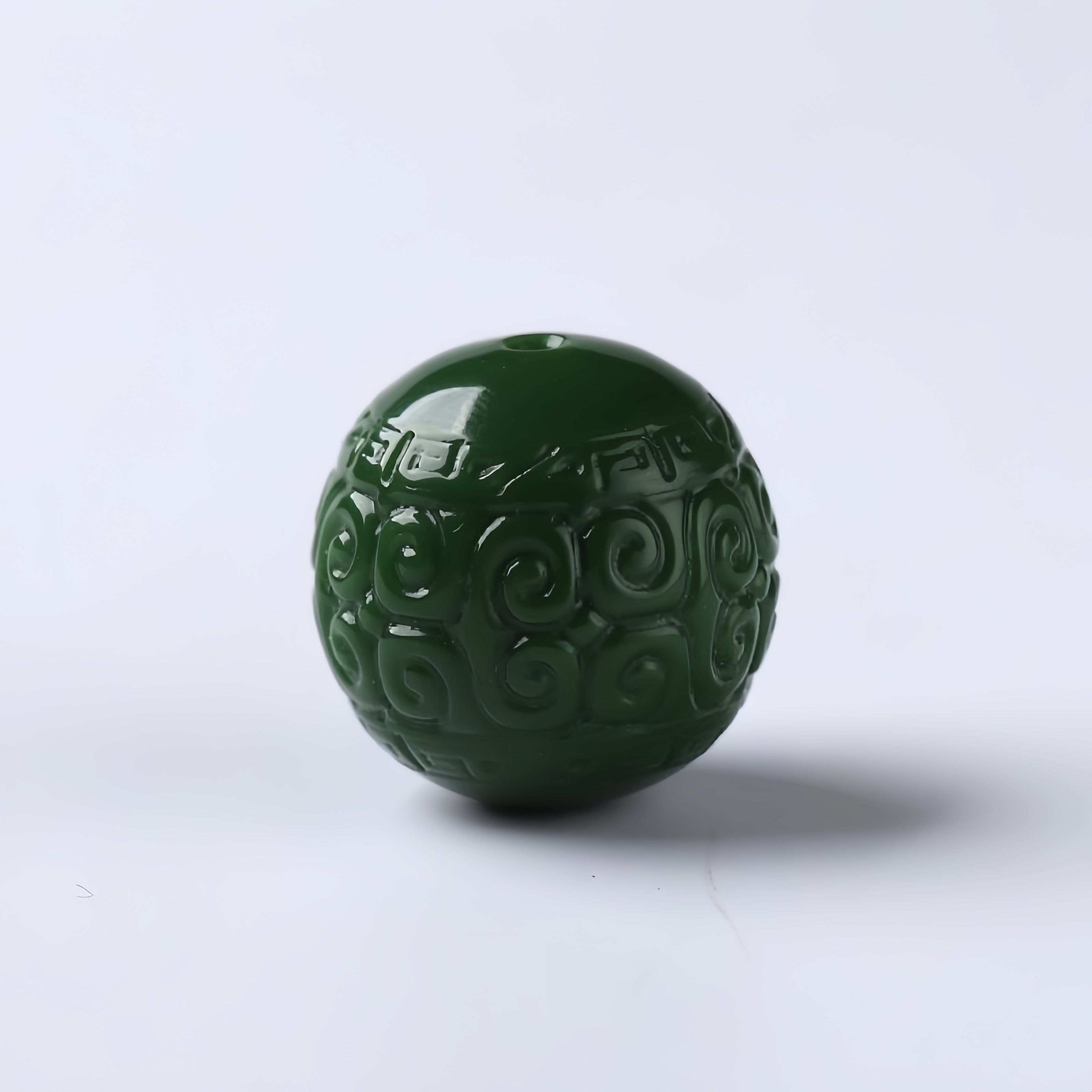 新疆和田玉碧玉回纹珠单珠散珠菠菜绿手串无黑点玉珠子配饰,淘宝优惠券,粉丝福利购,淘宝优惠卷