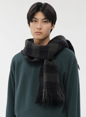 MHL CHUNKY WOOL CHECK SCARF 羊毛格子围巾
