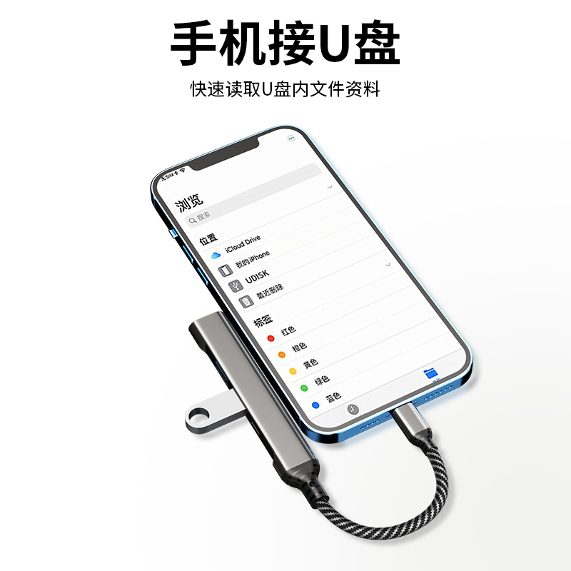 适用ipad拓展坞苹果平板iPhone15手机转接头lightning扩展坞usb接口mini转换器typec外接u盘9键盘otg硬盘音频