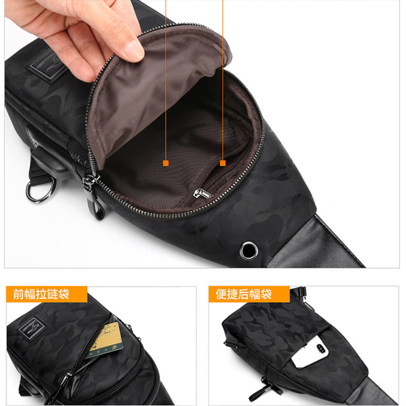 胸包2020新款男士单肩男学生斜挎包 百灵埃亨男士包袋