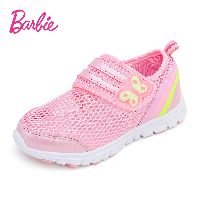 芭比童鞋儿童运动鞋女童网鞋2024新款夏季透气网面休闲鞋女童鞋子