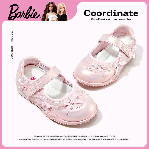 芭比童鞋女童运动鞋2026新款春季软底防滑小公主鞋儿童玛丽珍鞋子 - 图3