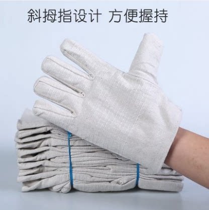 独家销售 耐用双层帆布手套 劳工手套 劳保手套 电焊手套 - 图1