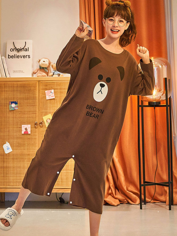 连体睡衣女春秋款纯棉长袖可爱 南极人梓鹏睡衣/家居服套装