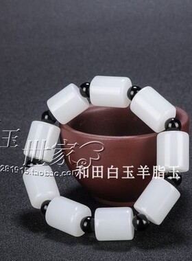 和田色玉手串手链和田玉色原石长手链男款女款男女情侣款玉手链