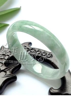 玉石冰种水润翡翠色手镯阳绿飘花缅甸玉手镯子女款绿色手镯百搭