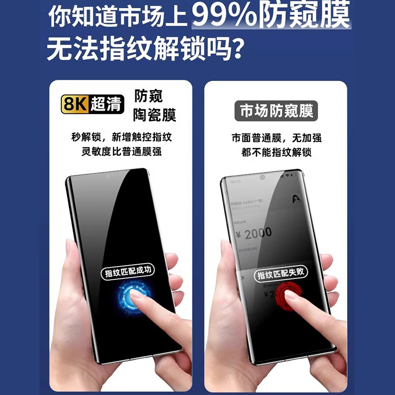 适用荣耀90/80钢化膜100pro/x50/70/手机膜华为mate60防窥p40陶瓷 - 图2