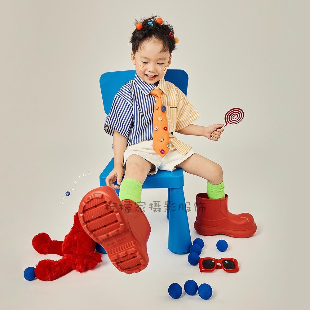 儿童摄影服装时尚潮牌个性条纹服装影楼男孩特色演出走秀拍照主题,淘宝优惠券,粉丝福利购,淘宝优惠卷