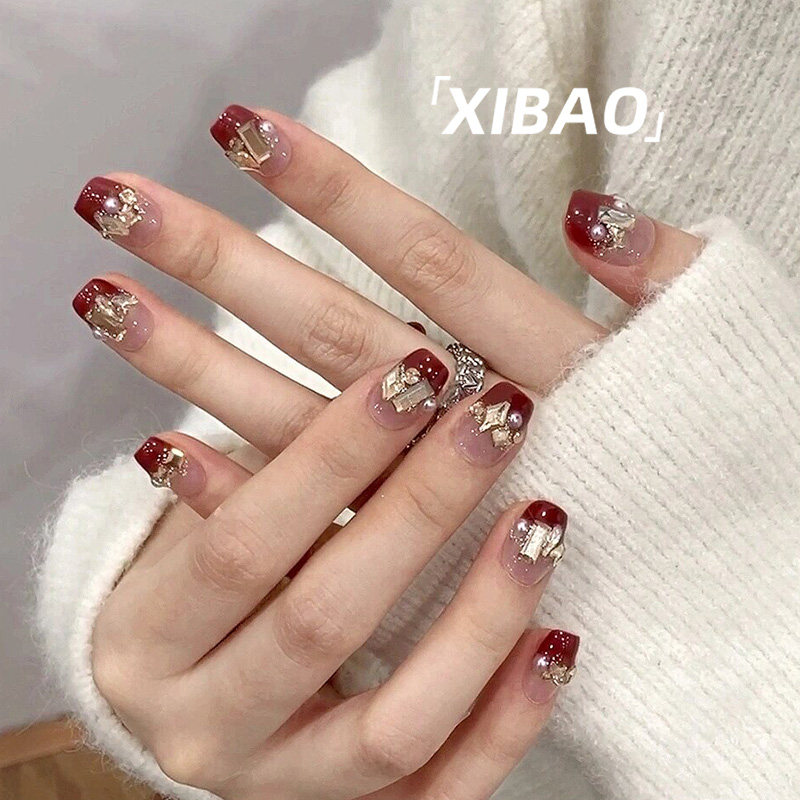 法式裸色美甲穿戴甲高级感成品甲片穿戴式短款秋冬2025新年指甲贴,淘宝优惠券,粉丝福利购,淘宝优惠卷