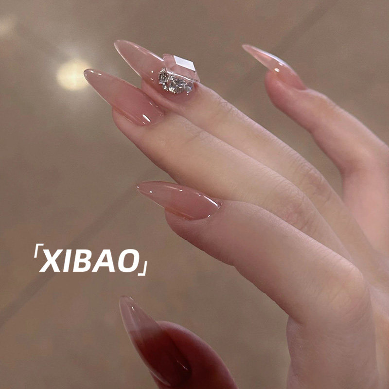 裸色穿戴甲长款高级感网红成品美甲片贴片2025新款手工新娘指甲贴,淘宝优惠券,粉丝福利购,淘宝优惠卷