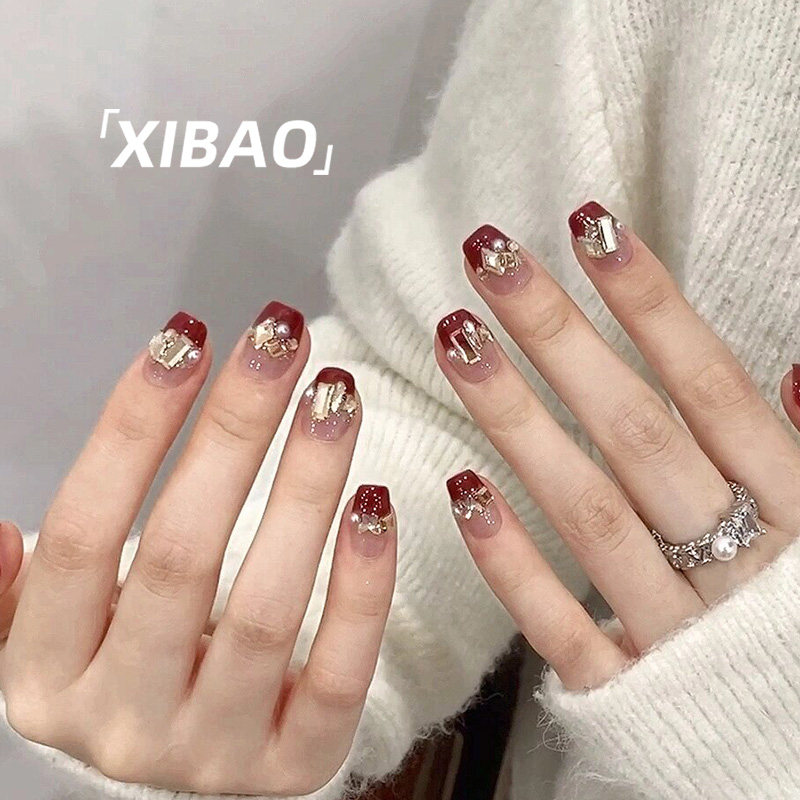 法式裸色美甲穿戴甲高级感成品甲片穿戴式短款秋冬2025新年指甲贴,淘宝优惠券,粉丝福利购,淘宝优惠卷