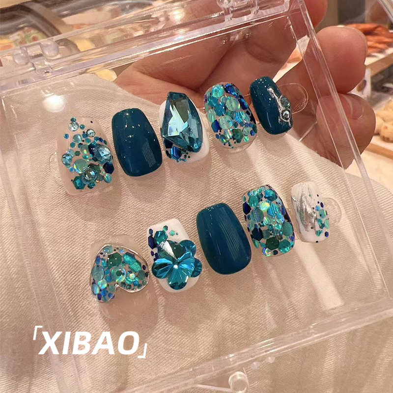 穿戴甲短款高级感小众手工定制指甲贴片2025年新款穿戴式美甲成品,淘宝优惠券,粉丝福利购,淘宝优惠卷