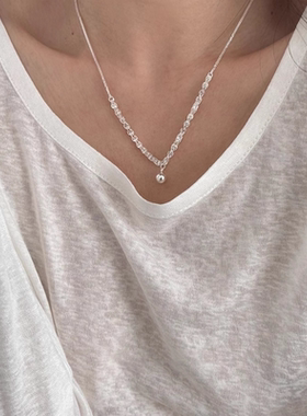 闪亮麦穗链项链女小众设计圆球吊坠轻奢简约百搭锁骨链ins风颈链