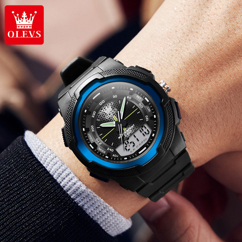 新款学生男士运动智能电子表潮男表 olevs欧利时持诚国产腕表