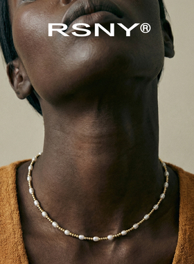 [新品]RSNY淡水巴洛克珍珠项链暖金色通勤百搭锁骨链温润珠光款