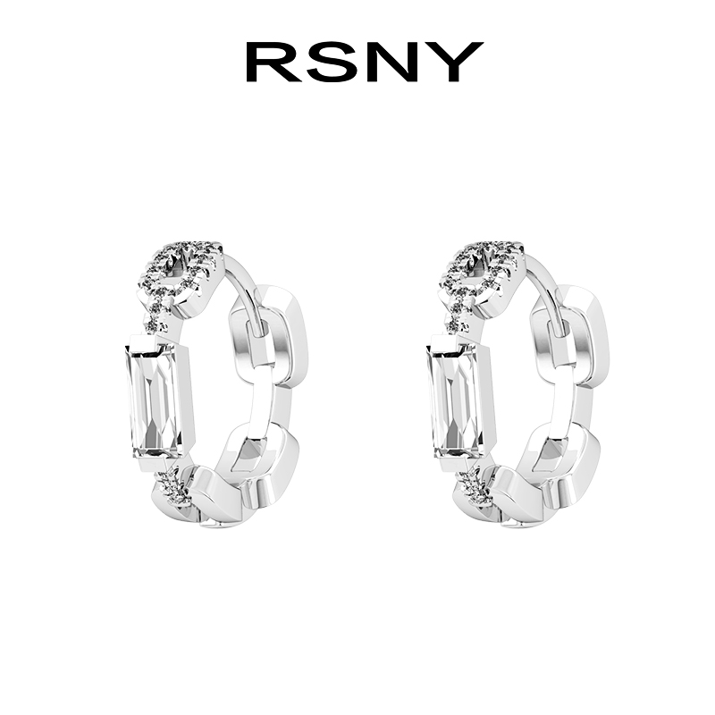 RSNY 纯银耳针 925 毛晓彤同款 链式耳环女时尚小巧精致气质简约 RSNY 纯银耳针 925 毛晓彤同款 链式耳环女时尚小巧精致气质简约