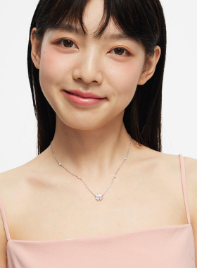 卡蒂罗爱心四叶草项链纯银女生