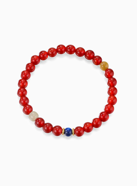 卡蒂罗红玛瑙守护手串925银新中式国风精致星云能量场手链礼物