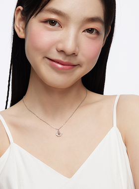 卡蒂罗925银月光石草莓晶项链