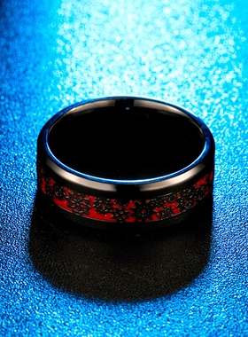 泰爱你齿轮碳纤维戒指嘻哈轻奢