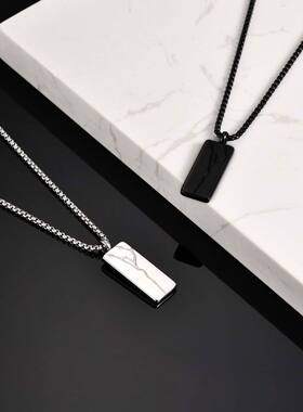 泰爱你简约裂纹几何形状项链