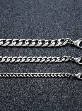 泰爱你时尚hiphop嘻哈古巴链项链