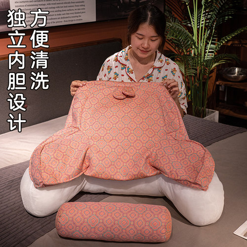 三层纱床头靠垫软包护颈护腰靠枕大靠背沙发抱枕床上看书孕妇枕头 - 图2