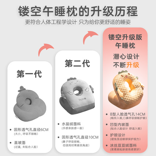 午睡枕趴睡枕小学生办公室趴桌上睡觉小枕头儿童午休神器成人抱枕 - 图2