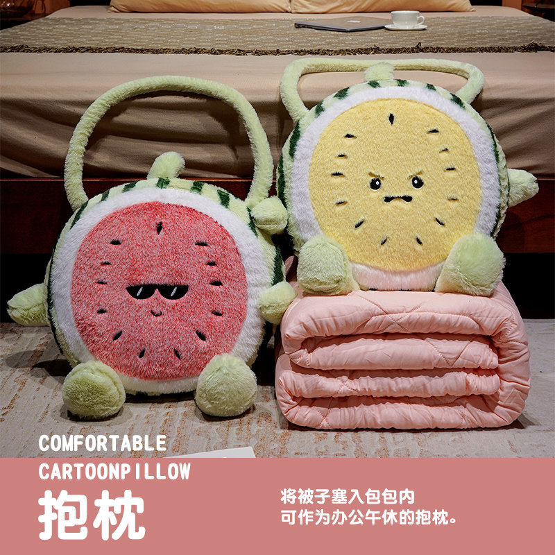 西瓜抱枕被子两用毯子二合一车载靠枕办公室汽车午睡枕头加厚折叠,淘宝优惠券,粉丝福利购,淘宝优惠卷