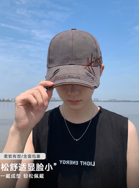 深灰色鸭舌帽男新款潮流