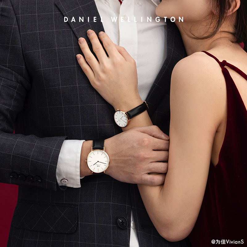 dw情侣classic系列皮质40 36mm对表 danielwellington欧美腕表