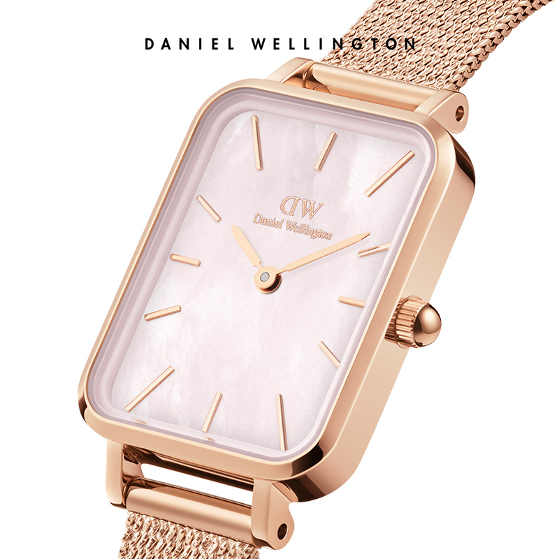 dw女quadro系列珠光贝母方盘表带 danielwellington欧美腕表