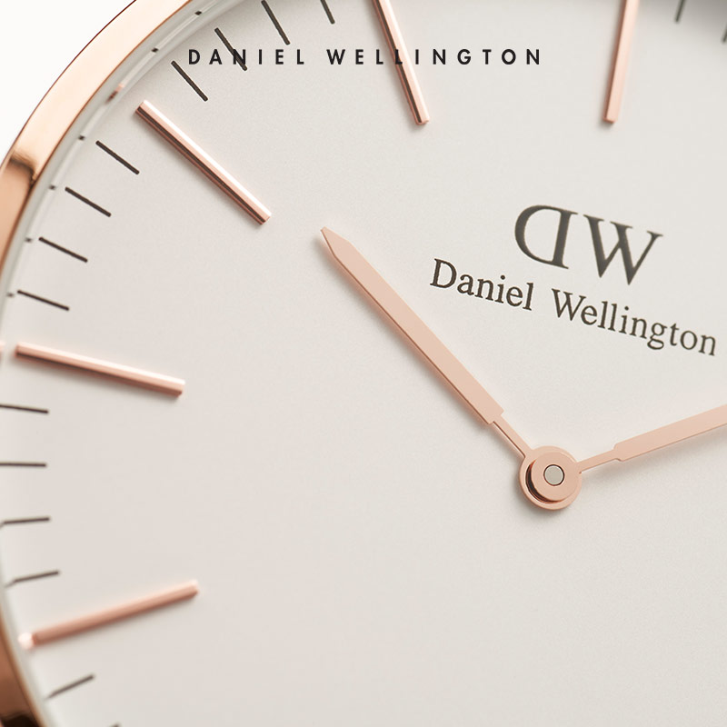 Danielwellington 丹尼尔惠灵顿dw手表情侣对表皮质表带手表