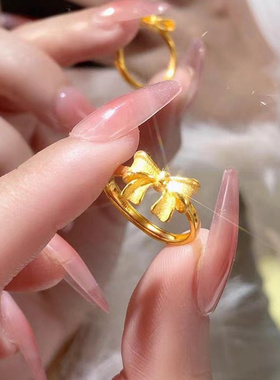 蝴蝶结戒指黄金色小红书在逃公主