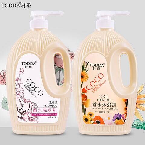 正品1L花香洗发水+沐浴露套装男女控油止痒清洁滋润保湿持久留香 - 图0