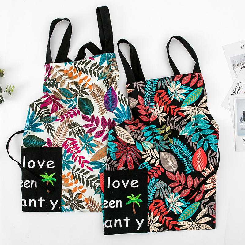 围裙家用厨房做饭纯棉围裙罩衣画画新款防污防油厨师男女工作服衣 - 图0