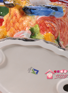 电视柜镇宅玫瑰花大公鸡陶瓷摆件