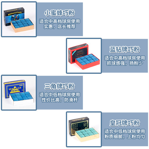 台球杆擦枪头粉小盒巧粉油性巧克粉台球用品配件专用三角牌巧克粉 - 图2