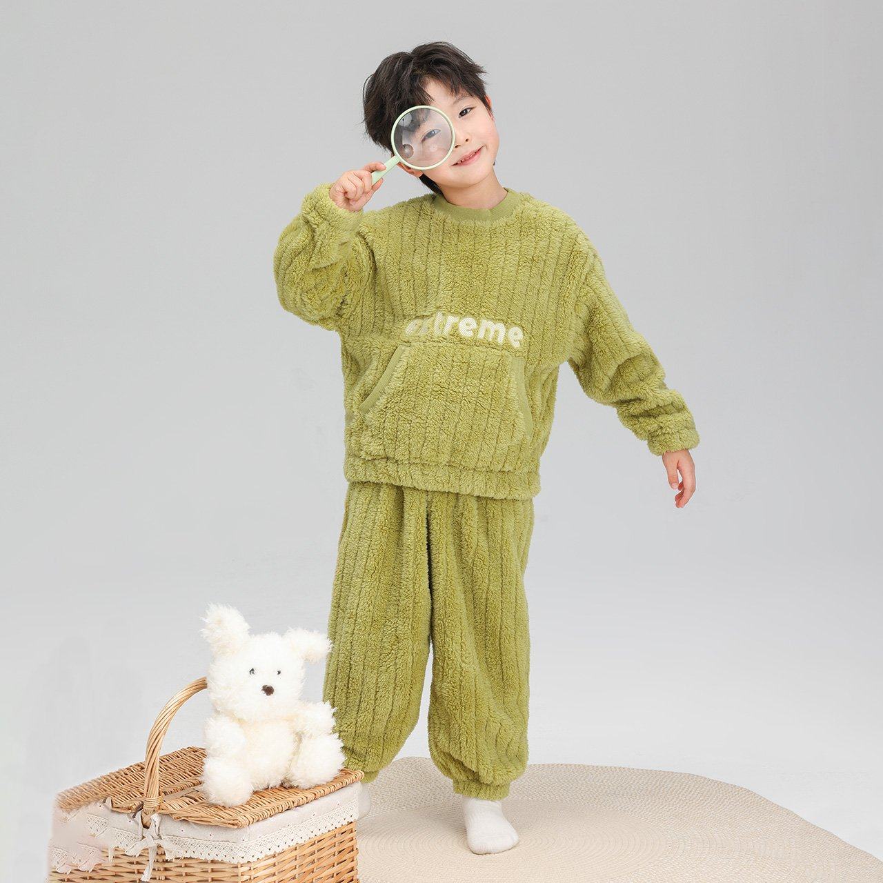 法兰绒冬季男孩冬季睡衣套装珊瑚绒儿童睡衣保暖男童中大童家居服,淘宝优惠券,粉丝福利购,淘宝优惠卷