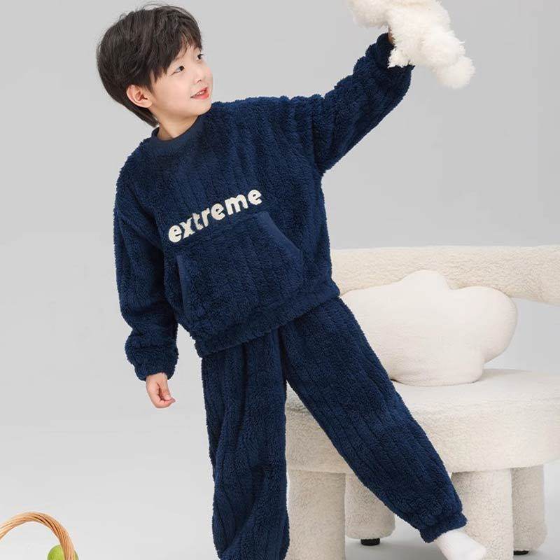 法兰绒冬季男孩冬季睡衣套装珊瑚绒儿童睡衣保暖男童中大童家居服,淘宝优惠券,粉丝福利购,淘宝优惠卷