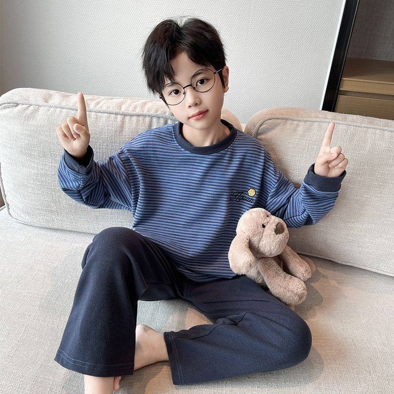 儿童男童德绒保暖睡衣套装秋冬长袖新款套头薄绒青少年睡衣家居服,淘宝优惠券,粉丝福利购,淘宝优惠卷